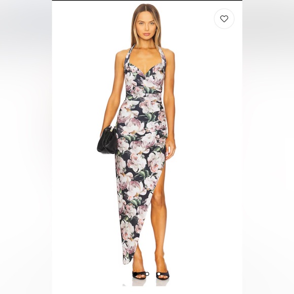 Norma Kamali Cayla Side Drape Gown in Peony XS - Picture 1 of 6